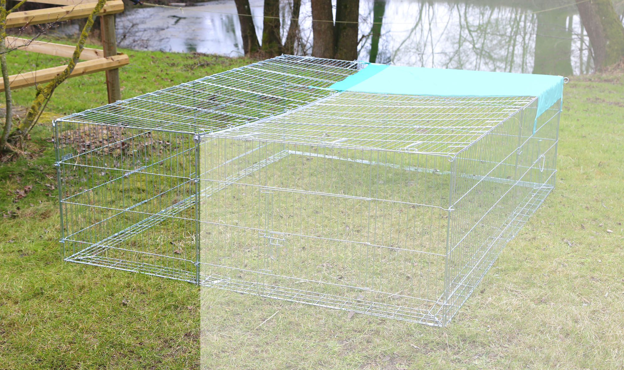 Kerbl Erweiterungselement mit Ausbruchssperre, 230 x 76 x 70 cm, Metall verzinkt