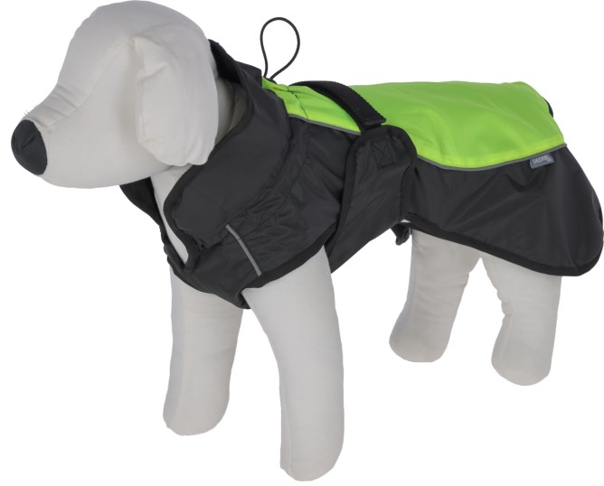 Kerbl Hundemantel reflektierend schwarz neon gelb wasser- und winddicht