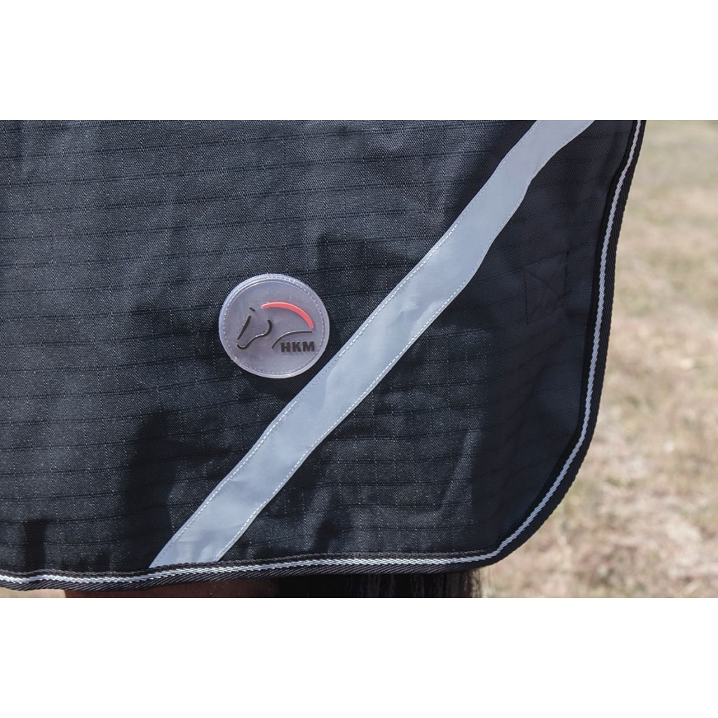 Highneckdecke "Innsbruck", schwarz, 1200D, mit Polarfleecefutter, mit Thermometer