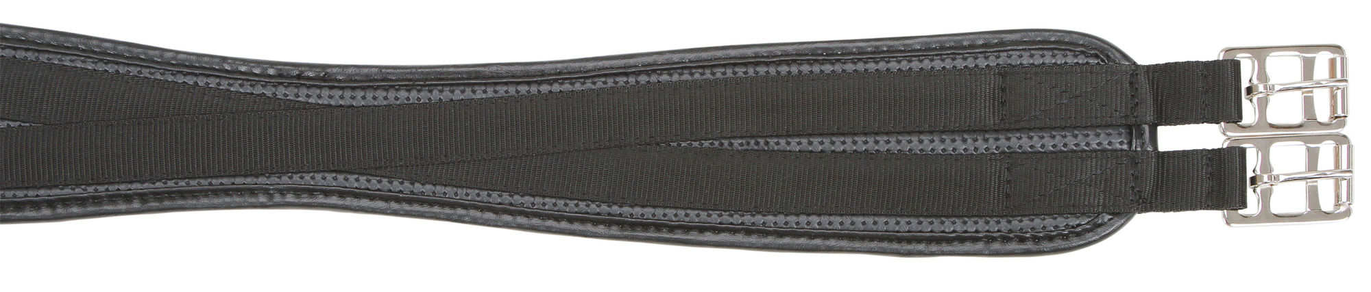 Covalliero Sattelgurt, PU, geschweift, schwarz