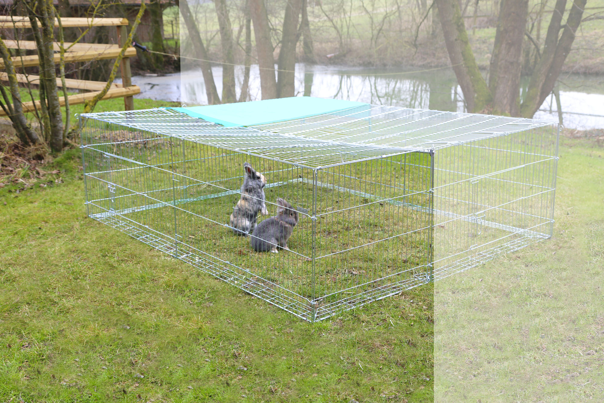 Kerbl Erweiterungselement mit Ausbruchssperre, 230 x 76 x 70 cm, Metall verzinkt