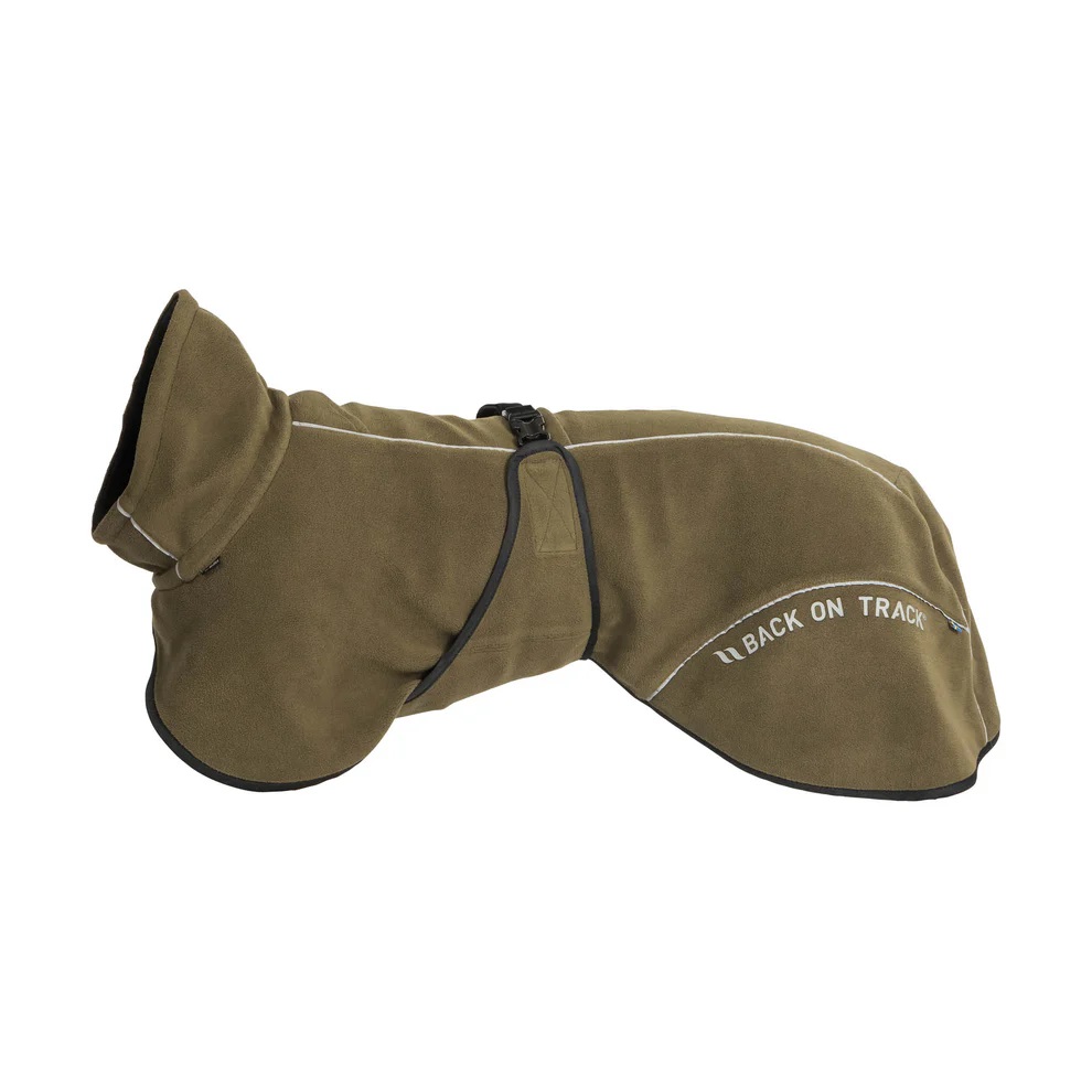 Back on Track  Fleece-Hundemantel "BAY",Niedriger Rutenansatz,Olivgrün,60cm,Sale