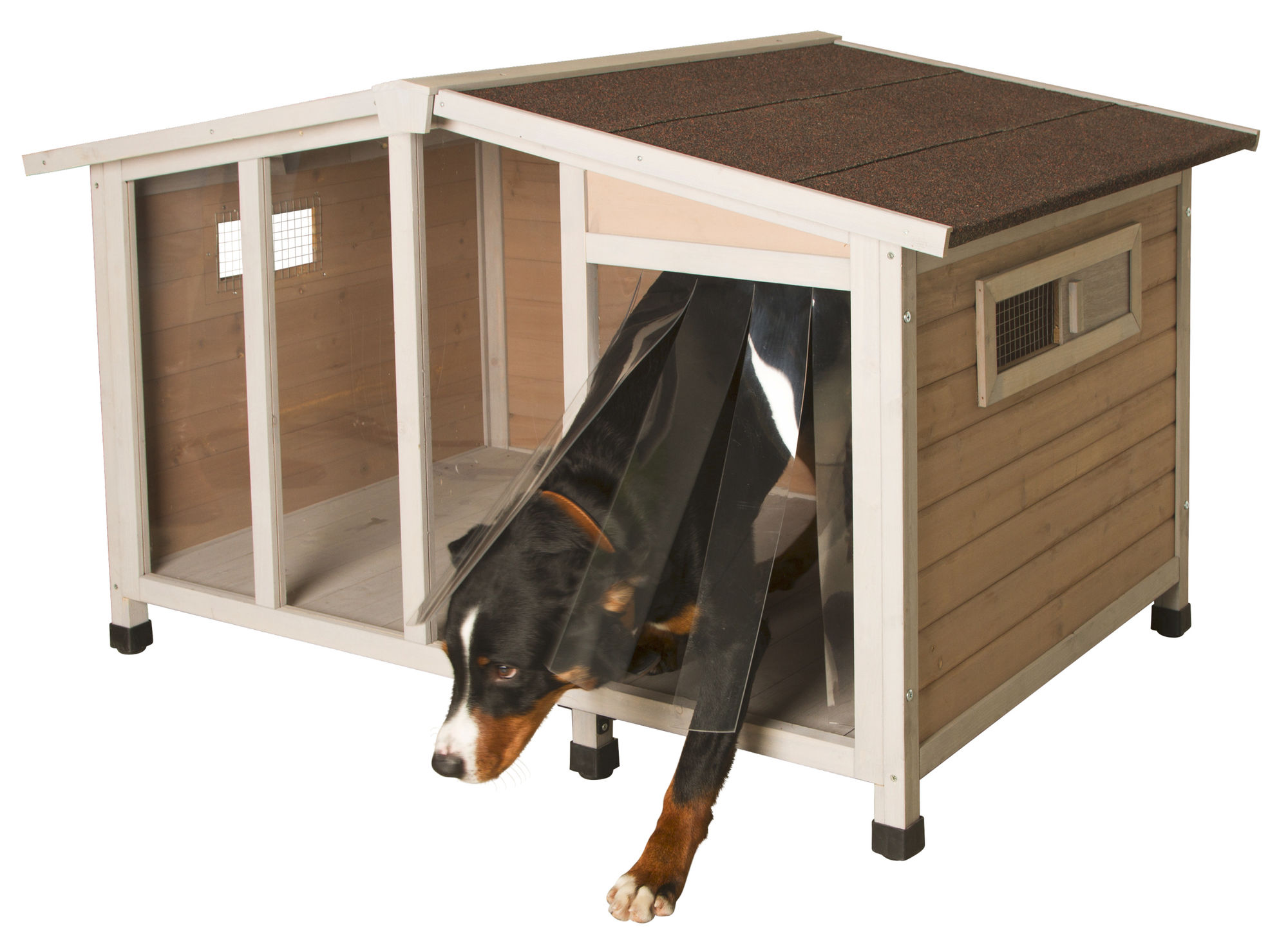 Kerbl Hundehütte "Overview", 134 x 92 x 82 cm, lasiertes Holz