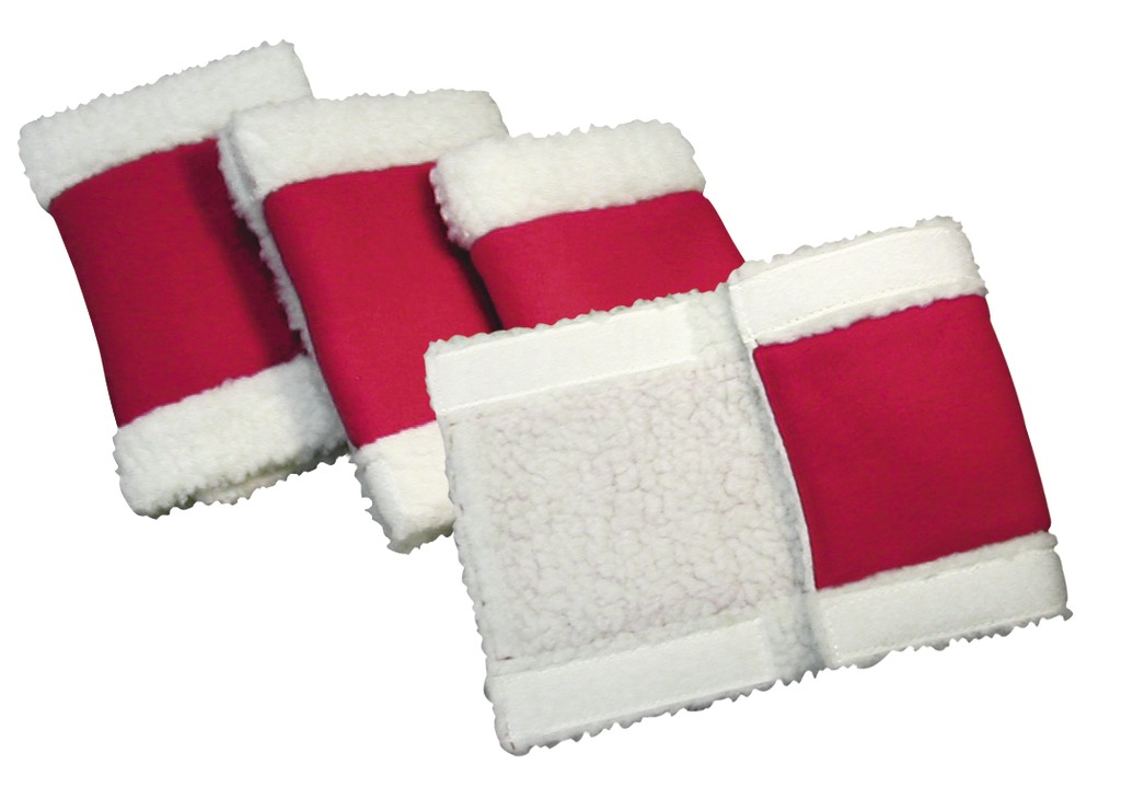 EQUITHEME Weihnachtsbandagen "Noel", rot/weiß, 4er-Set