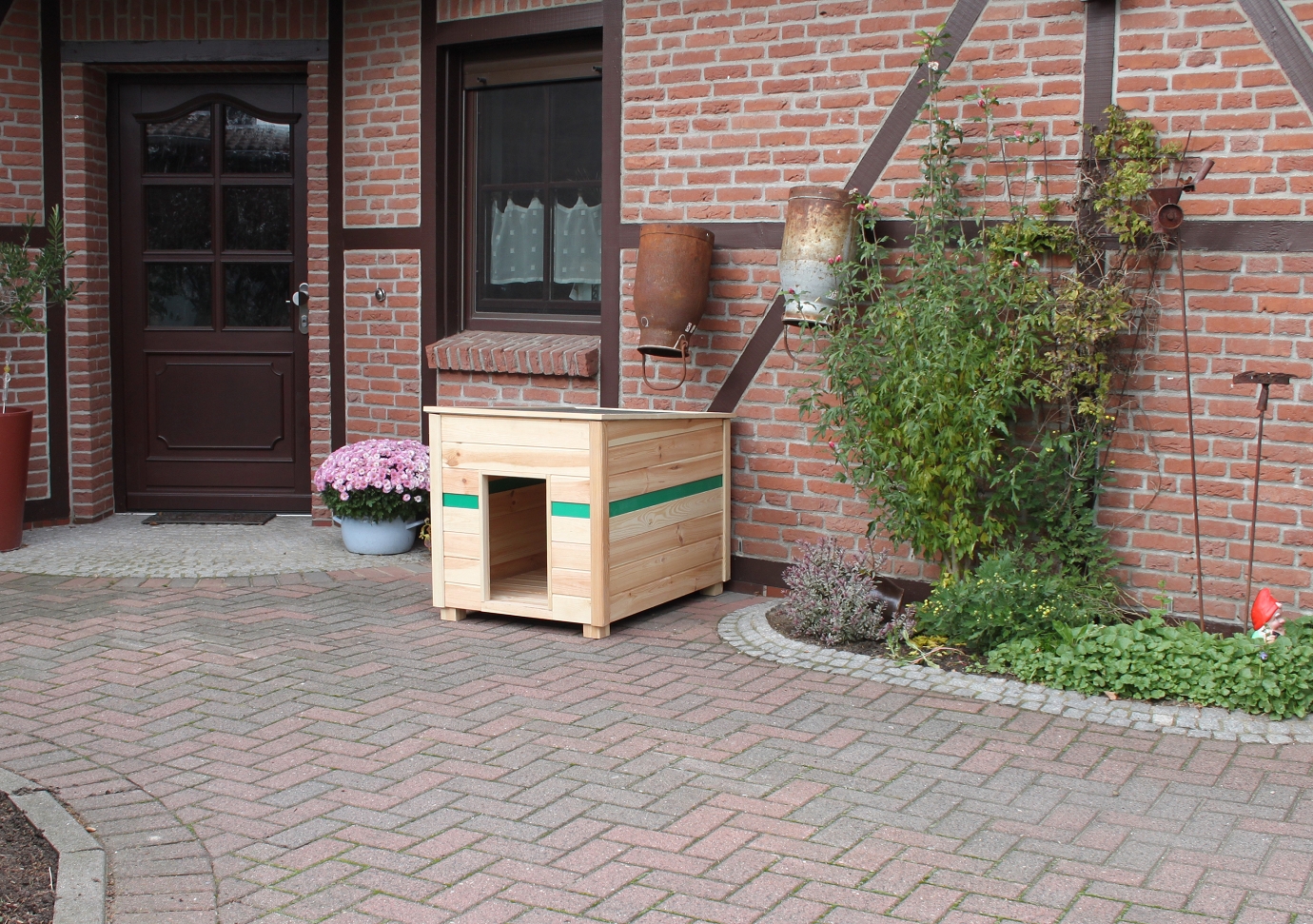 Pferdesport Hundehütte "Klara" natur braun Massivholz 96x74x75cm Hundehaus
