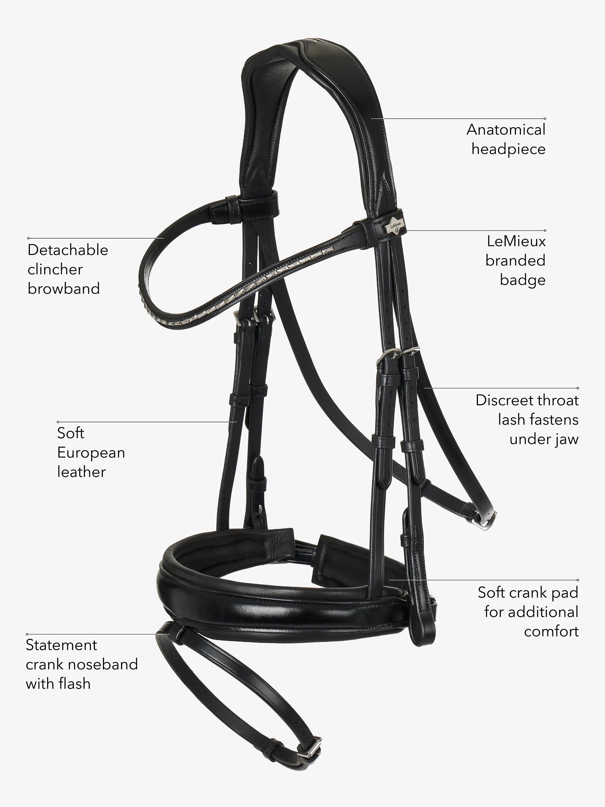 LeMieux Kudos Classic Dressage Bridle, Dressurtrense, Trense