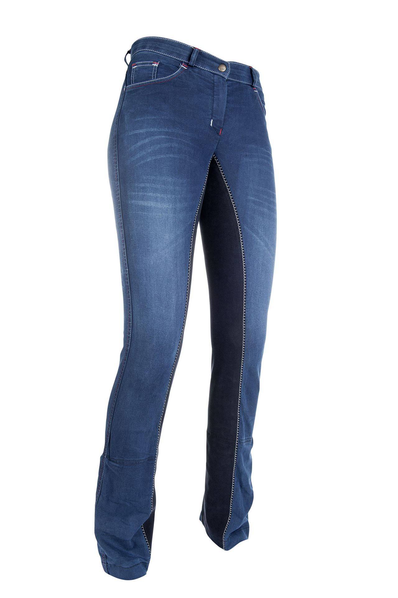 Reithose "Summer Denim", Alos Wildlederimitat-Vollbesatz, Damen, jeansblau