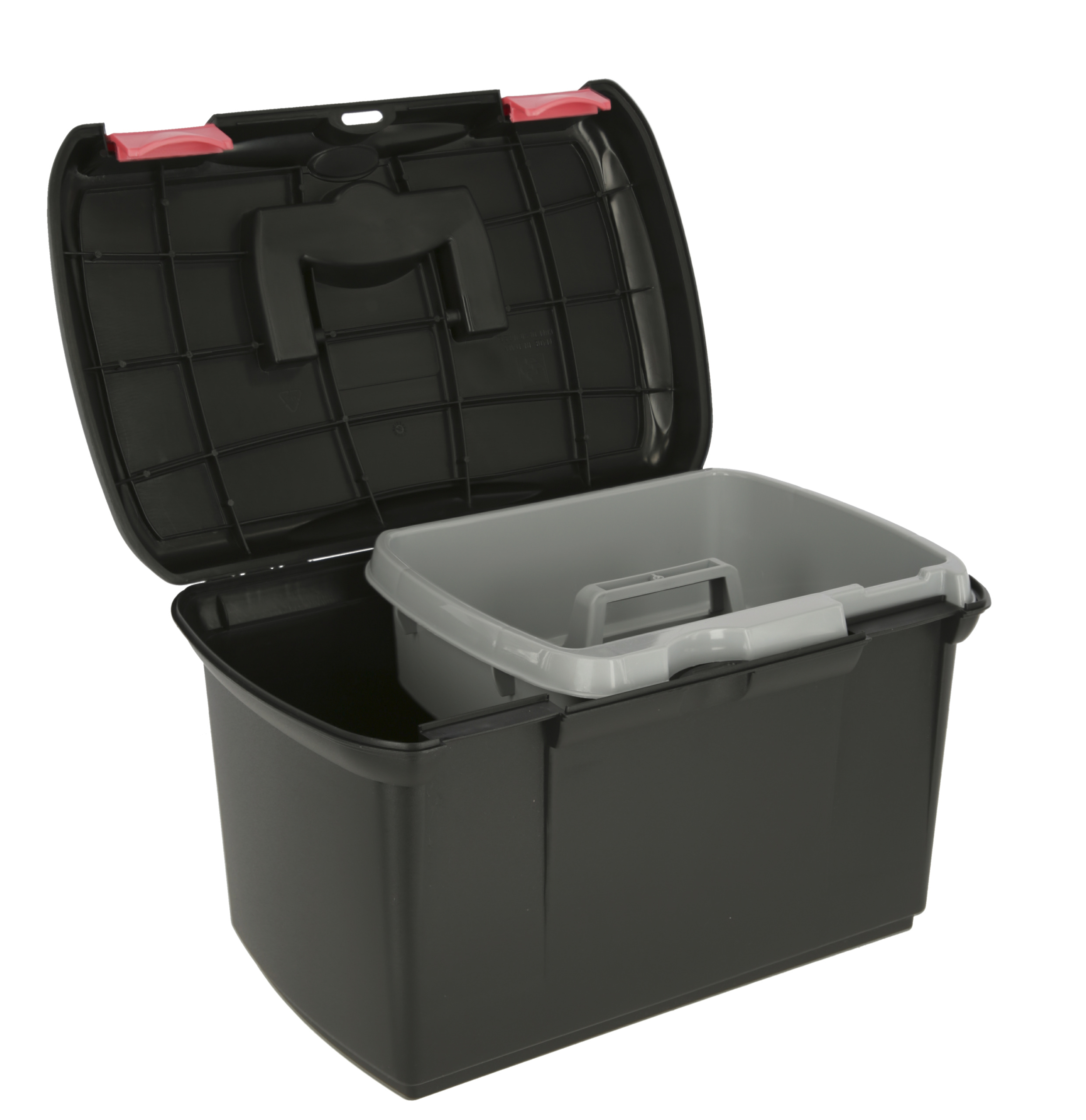 Kerbl Putzbox "Arrezzo", schwarz/fuchsia, 40,6 x 25,2 x 24,4 cm