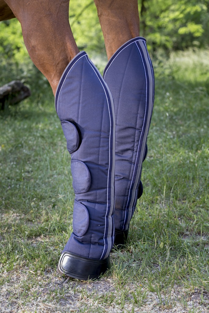EQUITHÈME "TYREX 600D" Renforcé Transportgamaschen, marineblau/grau