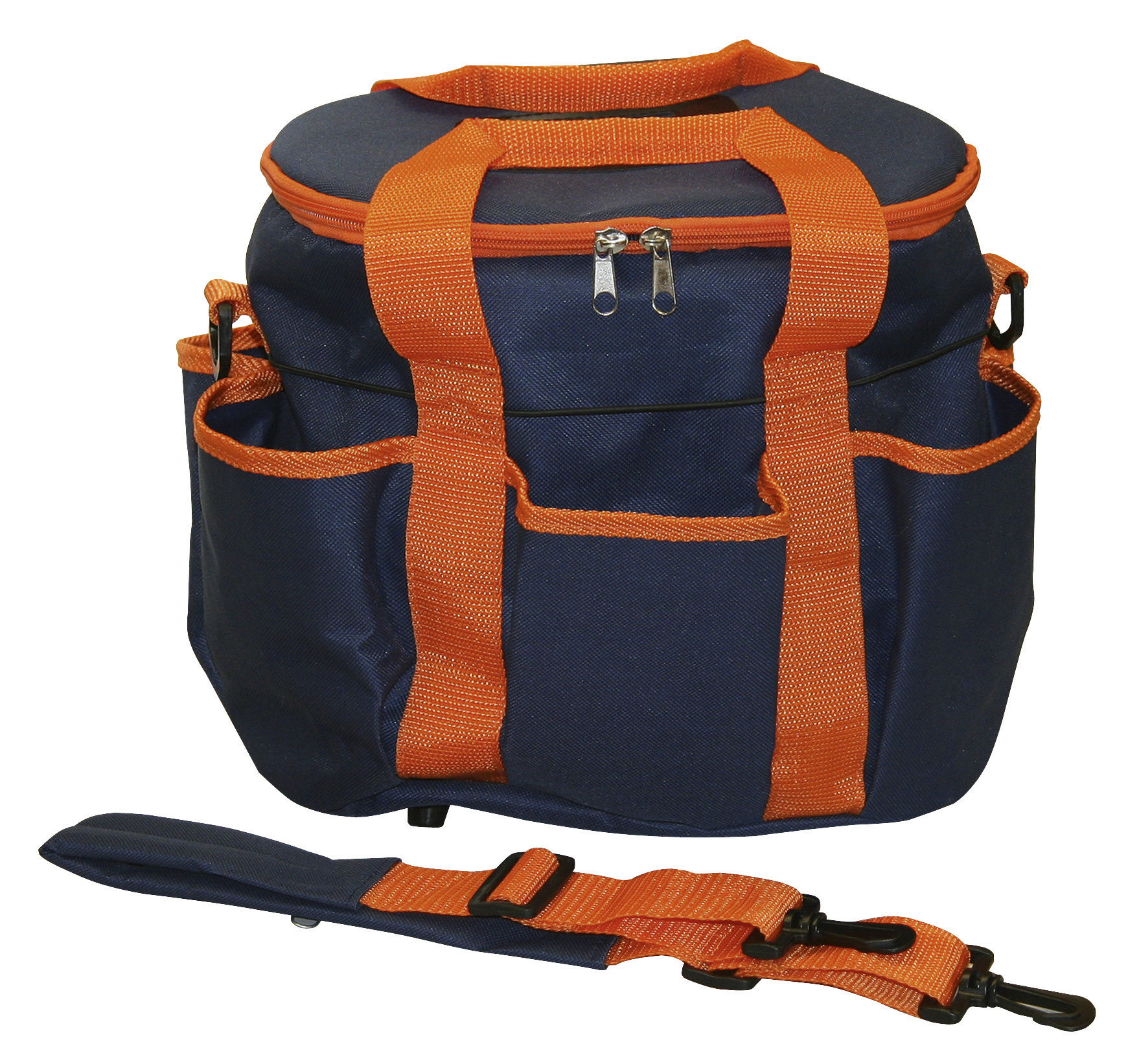 Kerbl Putztasche, Aufbewahrungstasche, 27 x 22 x 22 cm, marine/orange