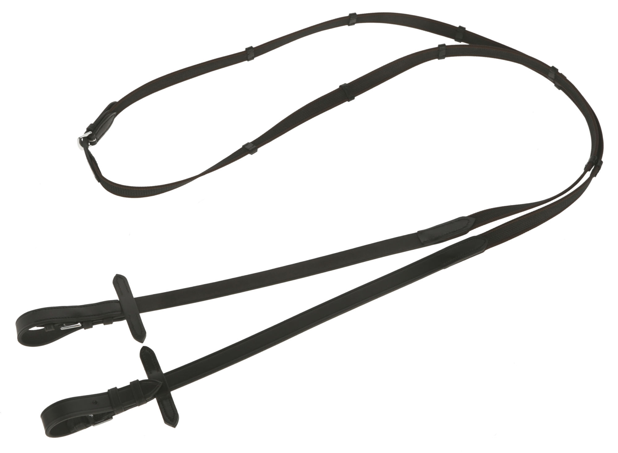 Covalliero Antislip-Gummizügel, schwarz/braun, Full
