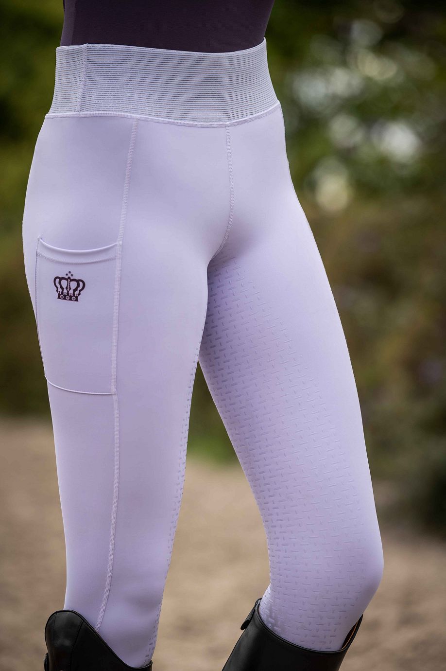 HKM Reitleggings "Lavender Bay" Silikon-Vollbesatz,taupe,32/34,Sale