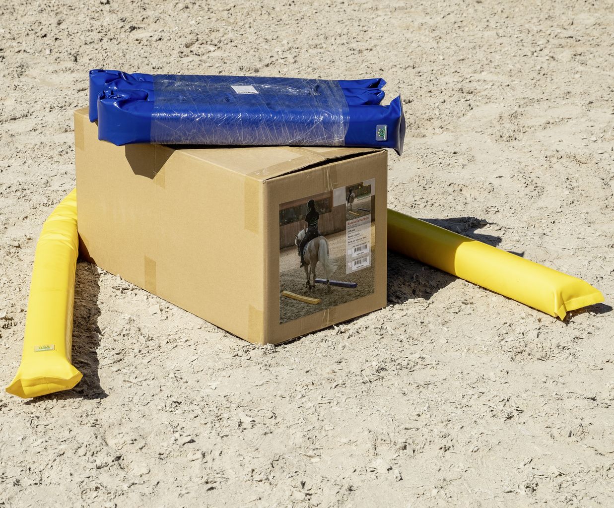 USG Set Bodenarbeitsstangen, soft, ca. 9,5 x 9,5 x 300 cm, blau/gelb
