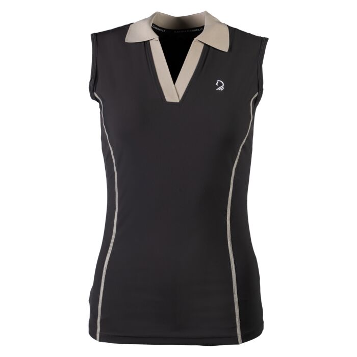 Poloshirt "Limone", ärmellos,schwarz