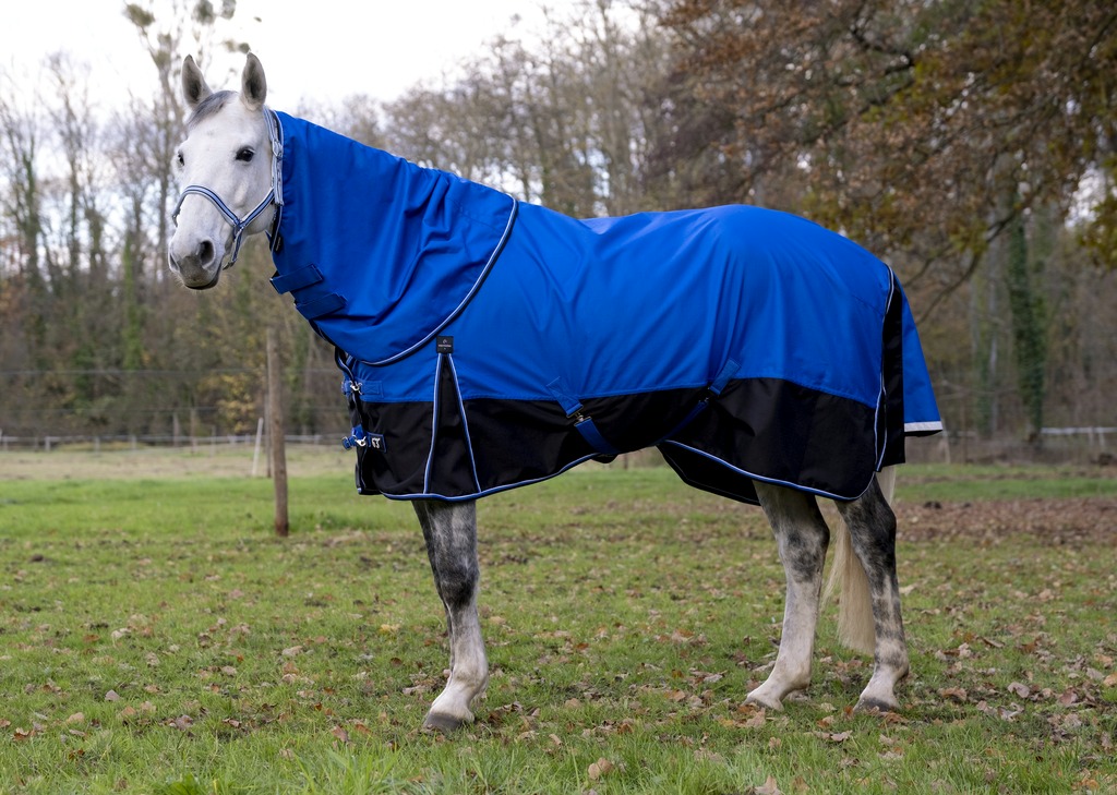 EQUITHÈME "TYREX 1200D" Halsteil, blau/schwarz, 200g Füllung
