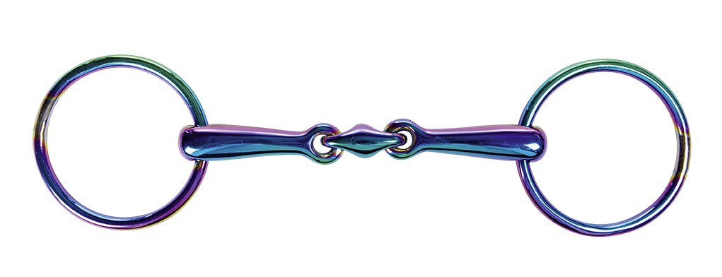 Doppelt gebrochenes Gebiss "Rainbow", 16 mm, Edelstahl