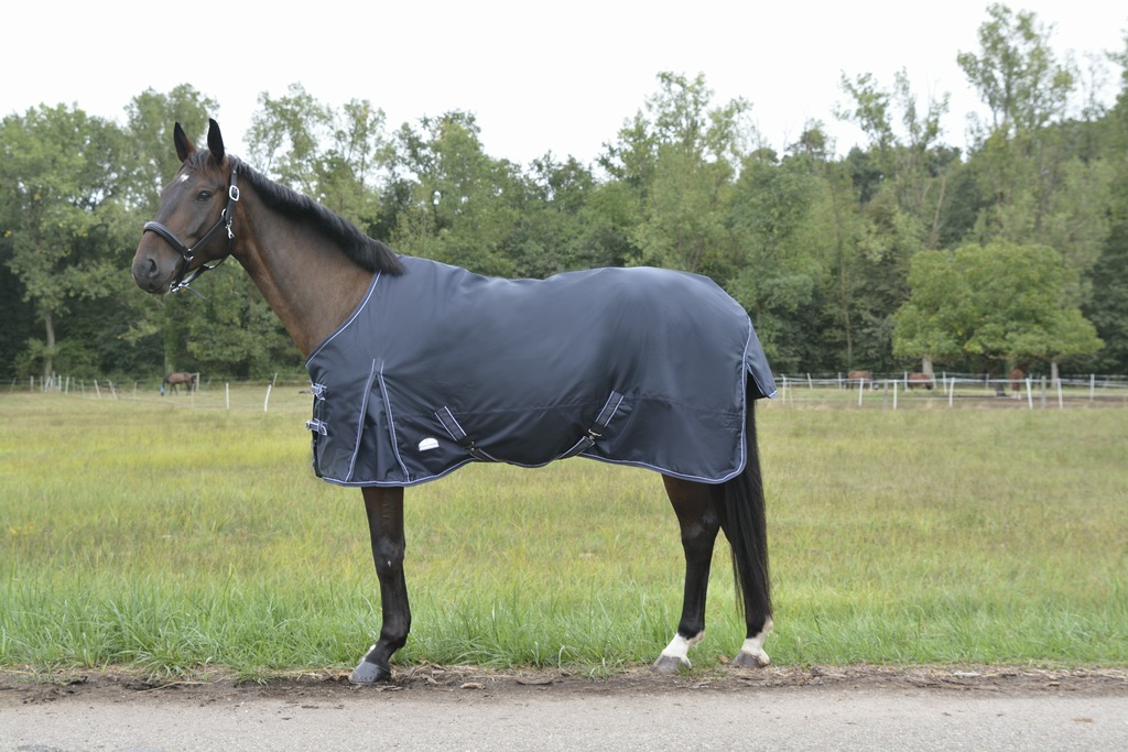 EQUITHÈME "Light", Regendecke, Weidedecke, Pferdedecke, marineblau/blau