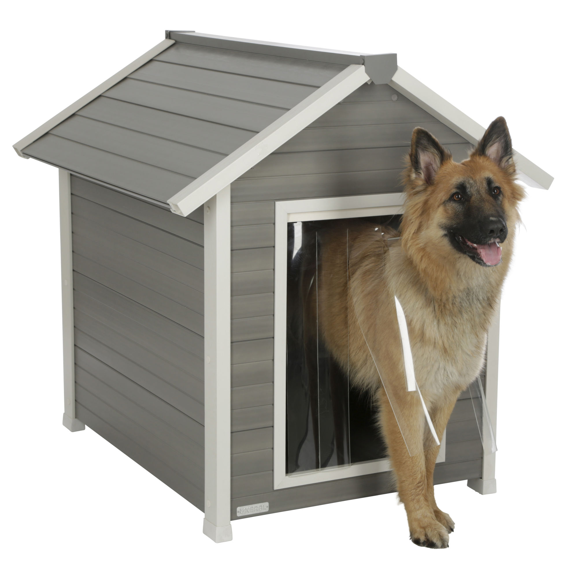 Kerbl ECO-Hundehütte "Hendry", 101 x 88 x 98 cm, grau/weiß