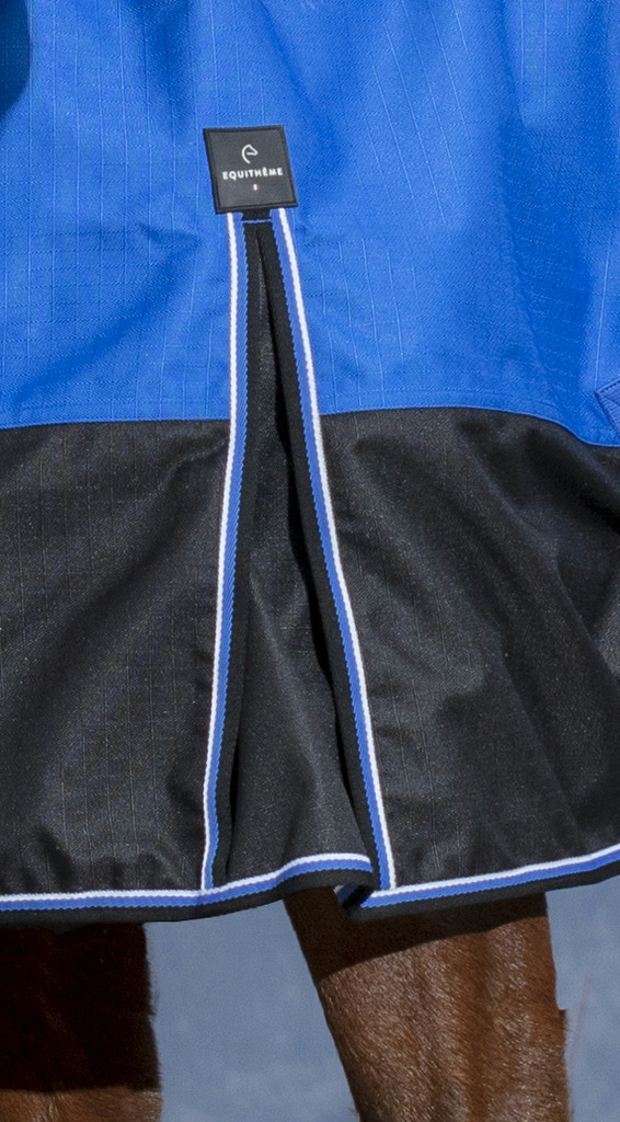 EQUITHÈME TYREX 1200D "Aisance" High Neck Decke, 0g Füllung, Pferdedecke, blau/schwarz, Weidedecke