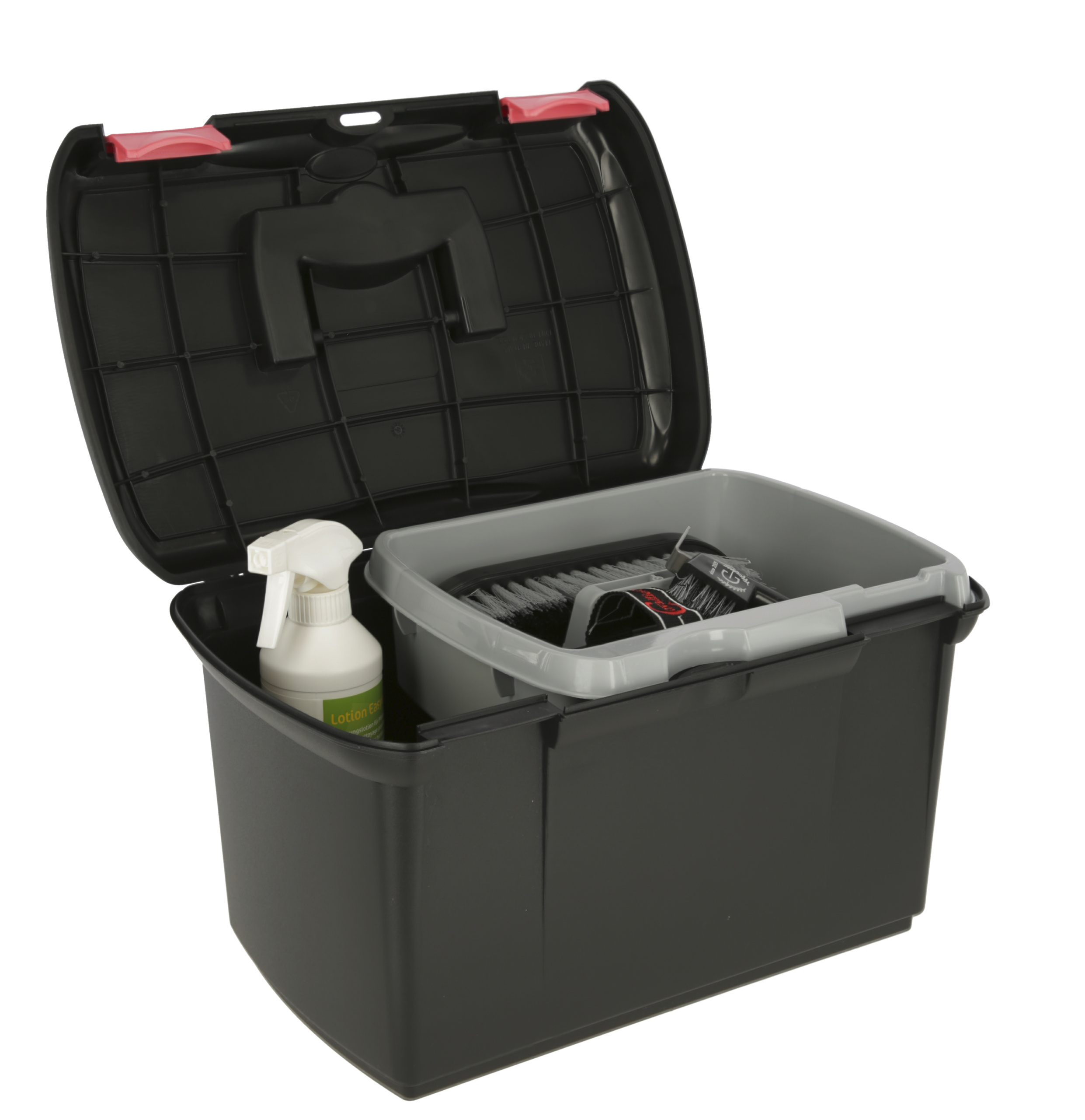 Kerbl Putzbox "Arrezzo", schwarz/fuchsia, 40,6 x 25,2 x 24,4 cm